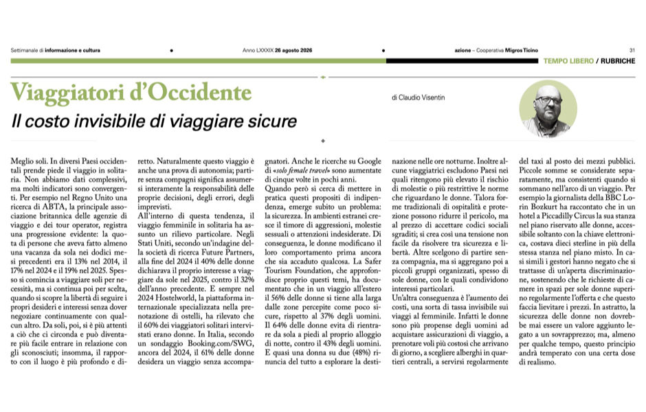 Il costo invisibile di viaggiare sicure