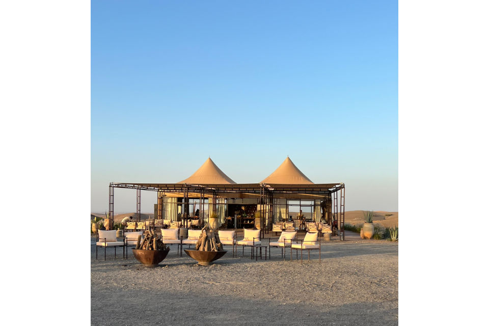 Campo tendato nel deserto di Agafay