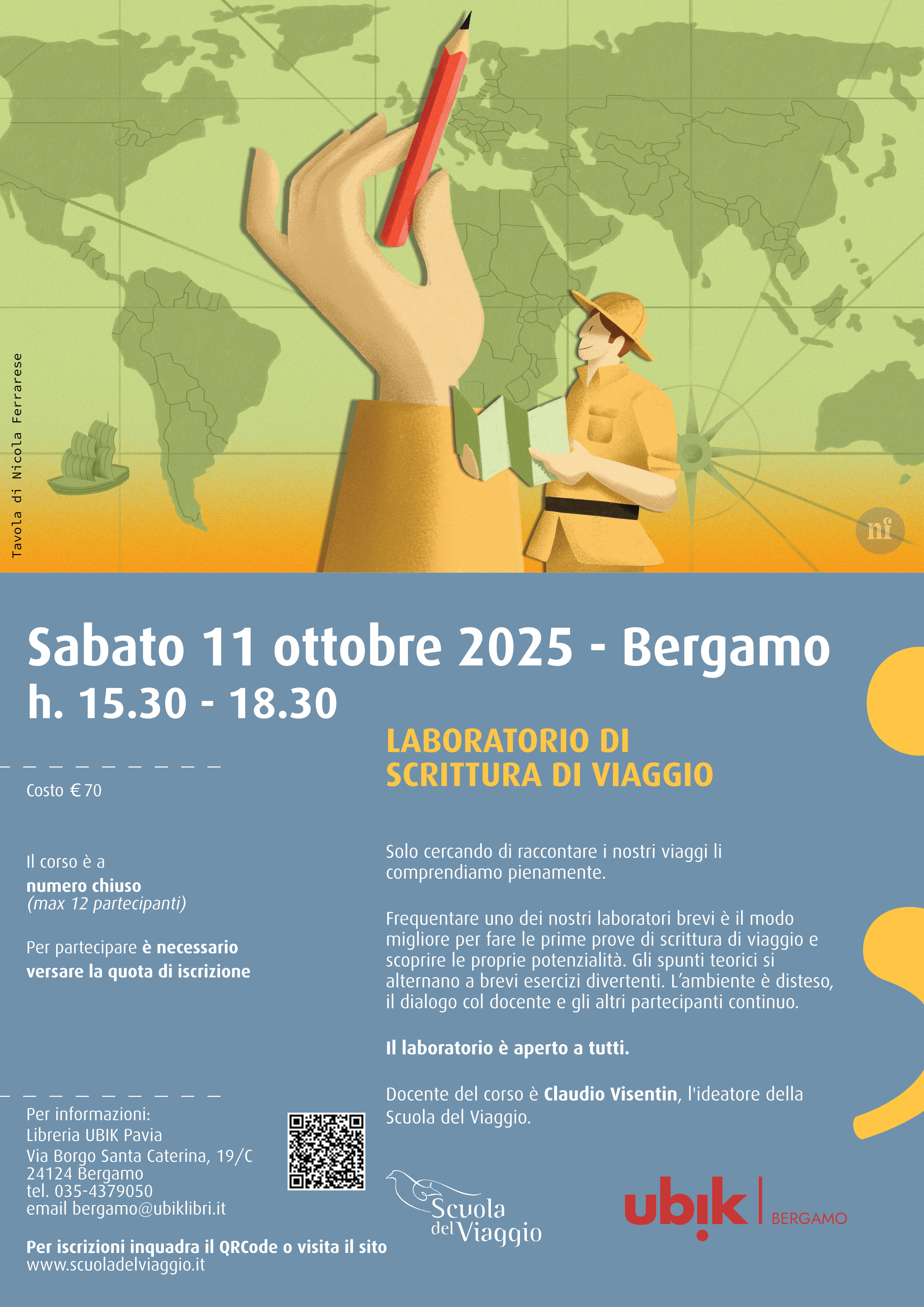 Laboratorio base di scrittura di viaggio a Bergamo - Sabato 11 ottobre 2025