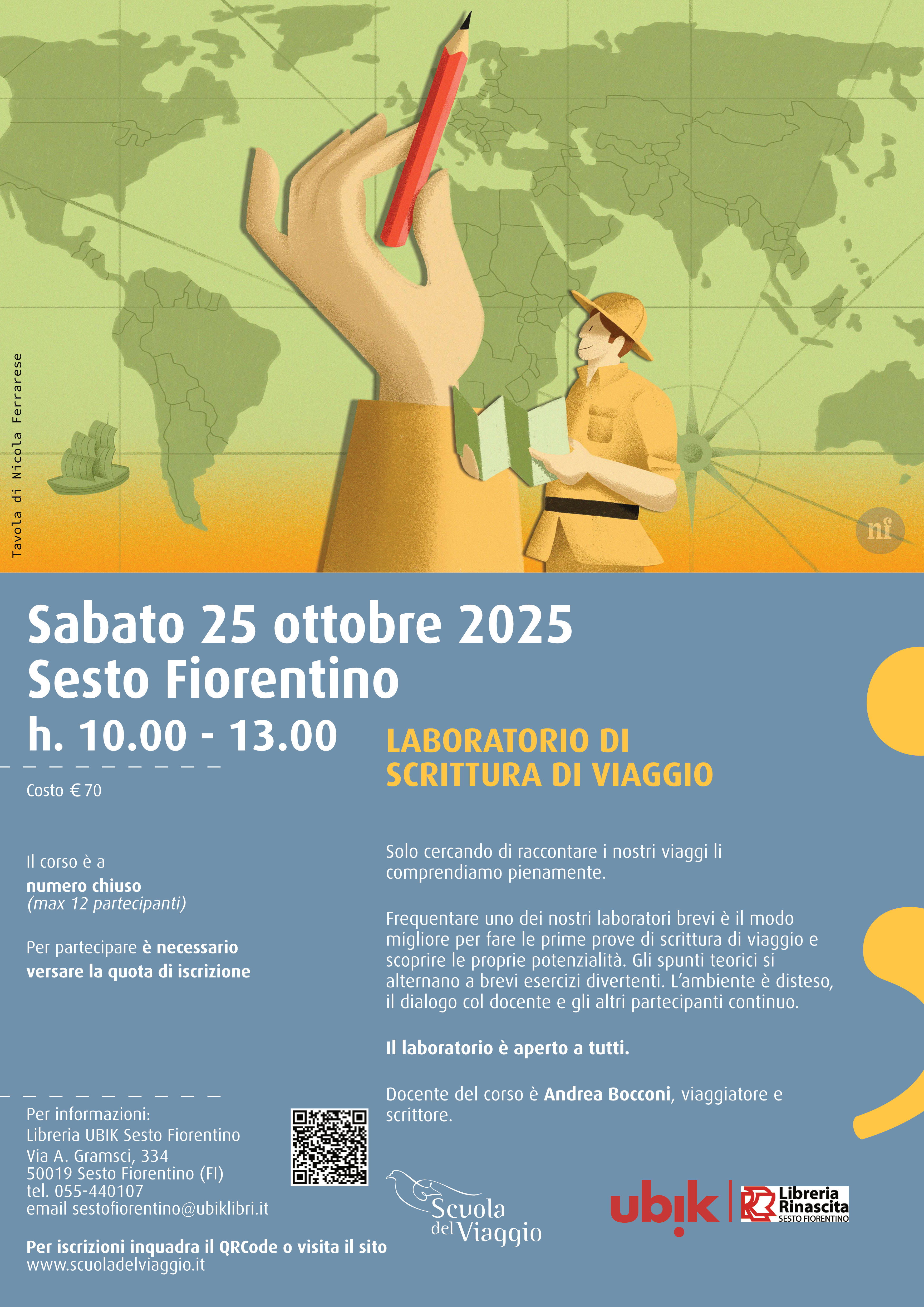 Laboratorio base di scrittura di viaggio a Sesto Fiorentino - Sabato 25 ottobre 2025